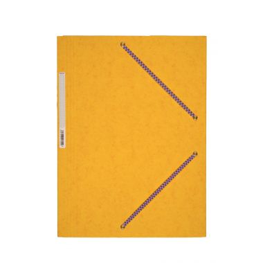 Exacompta - Chemise 3 rabats à élastiques en carte lustrée 5/10ème 350g jaune - 55309E