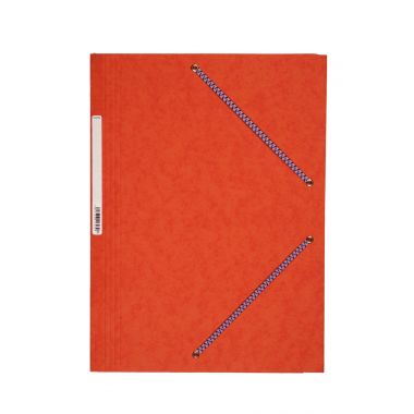 Exacompta - Chemise 3 rabats à élastiques en carte lustrée 5/10ème 350g, orange - 55304E