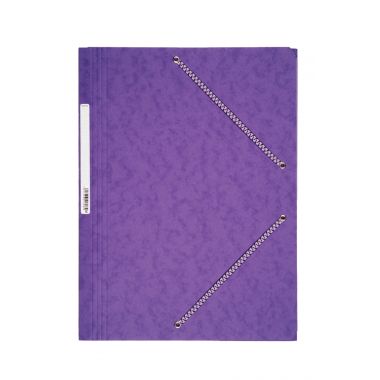 Exacompta - Chemise à élastiques 3 rabats en carte lustrée 5/10ème 350g, violet - 55308E