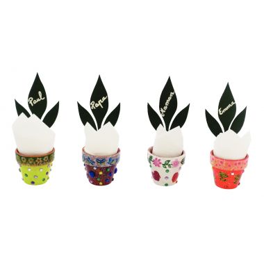 Lot de 10 pots en terre cuite, hauteur 4 cm