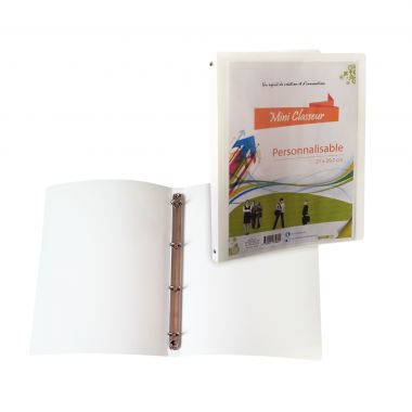 Classeur personnalisable en polypropylène, format A4, dos 2 cm, blanc