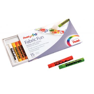 Boîte de 15 pastels pour tissus assorties