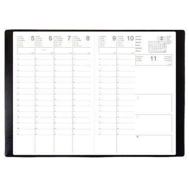 Agenda semainier EXDI 10x15cm noir