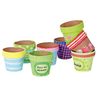 Lot de 10 pots de fleurs en carton, hauteur 10 cm