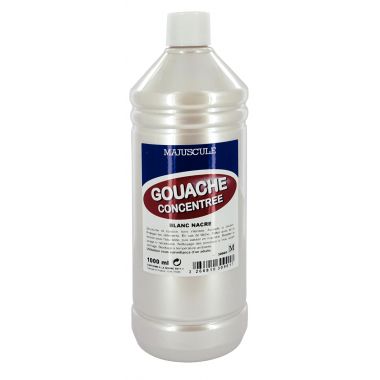Flacon 1L de gouache concentrée MAJUSCULE, coloris blanc nacré