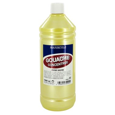 Flacon 1L de gouache concentrée MAJUSCULE, coloris jaune nacré