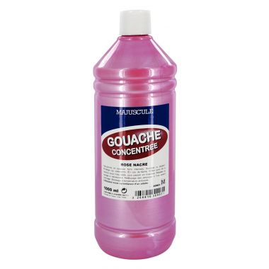 Flacon 1L de gouache concentrée MAJUSCULE,  coloris rose nacré