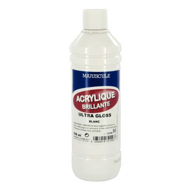 Coffret de 8 flacons 500 ml de peinture acrylique "ULTRA GLOSS", couleurs classiques