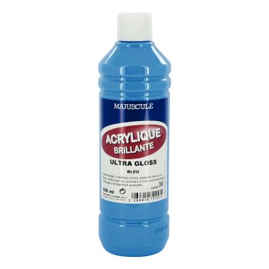 Coffret de 8 flacons 500 ml de peinture acrylique "ULTRA GLOSS", couleurs classiques