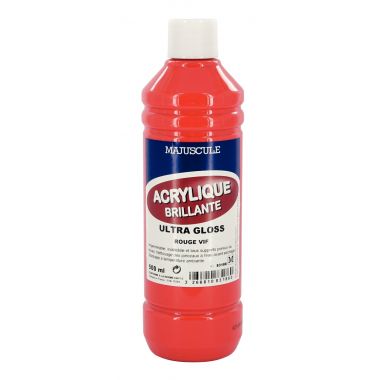 Coffret de 8 flacons 500 ml de peinture acrylique "ULTRA GLOSS", couleurs classiques
