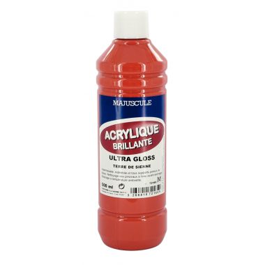 Coffret de 8 flacons 500 ml de peinture acrylique "ULTRA GLOSS", couleurs classiques