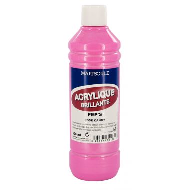 Coffret de 8 flacons 500 ml de peinture acrylique "ULTRA GLOSS", couleurs pep's