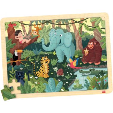 Lot de 4 puzzles à cadre en bois 48 pièces, thèmes divers