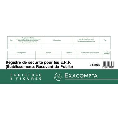 Registre de Sécurité pour les ERP (Établissements Recevant du Public)