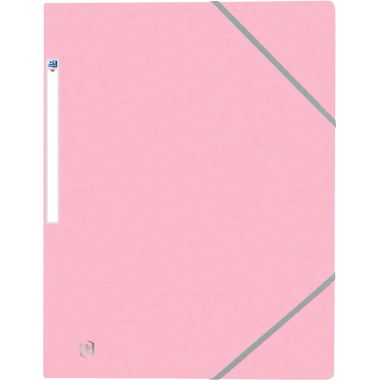 Chemise 3 rabats à élastiques TOP FILE+ en carte lustrée 4/10ème 390g, rose pastel