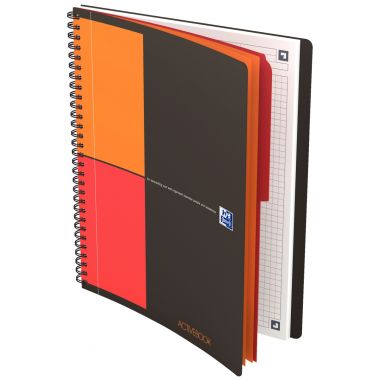 Cahier à reliure intégrale ACTIVEBOOK format tablette B5 quadrillé 5x5, 160 pages