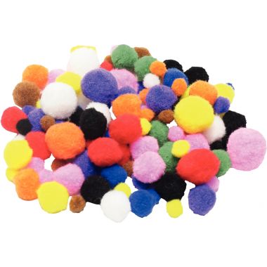 Sachet de 300 pompons tailles et couleurs assorties