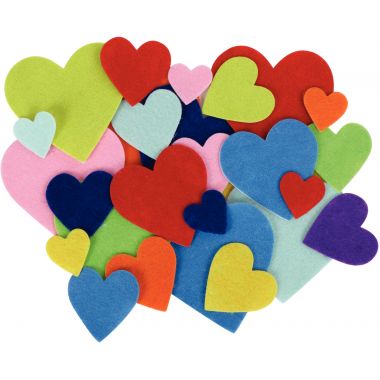 Sachet de 150 coeurs en feutrine adhésives