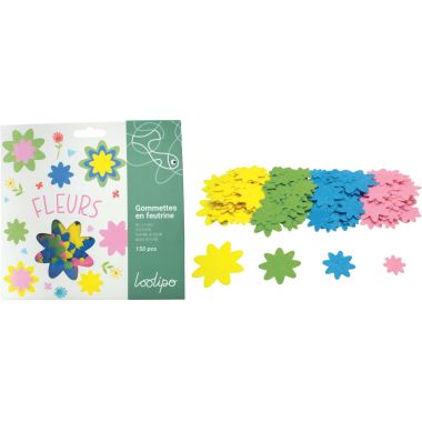 Sachet de 150 fleurs en feutrine adhésives