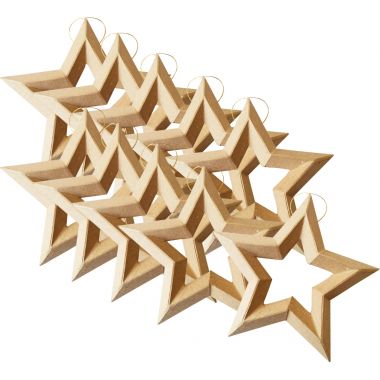 Lot de 10 étoiles avec un trou à suspendre