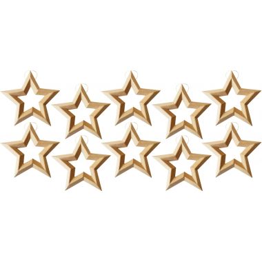 Lot de 10 étoiles avec un trou à suspendre