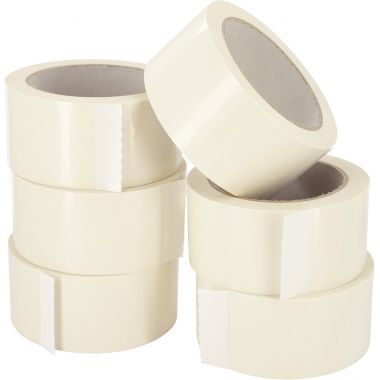 Lot de 6 rouleaux adhésifs en PVC blanc 66mx50mm - 3266810342120