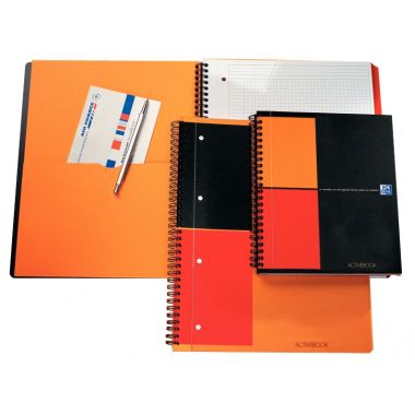 Cahier à reliure intégrale ACTIVEBOOK format A4+ ligné 6 mm, 160 pages perforées