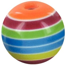 Sachet d'environ 200 perles rondes multicolores, diamètre 12 mm