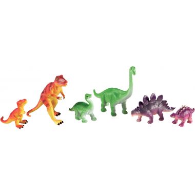 Lot de 6 Jumbo dinosaures, mamans et bébés