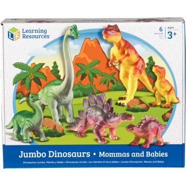 Lot de 6 Jumbo dinosaures, mamans et bébés