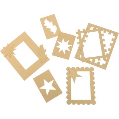 Lot de 24 cadres photo en carton + 12 planches de décorations 3D