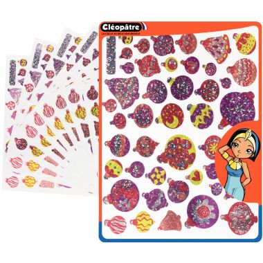 Pochette de 376 gommettes boules de Noël holographique