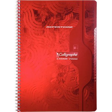 Répertoire à reliure intégrale 180 pages, format A4, quadrillé 5x5, papier 70g