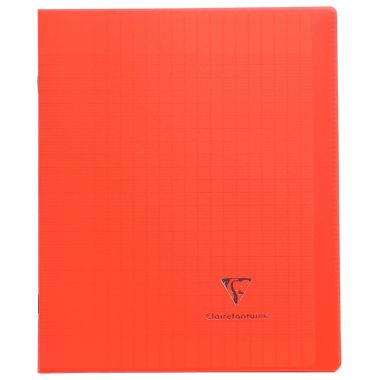 Piqûre 96 pages KOVERBOOK, format 17x22 cm, seyès 90g, couverture polypropylène rouge
