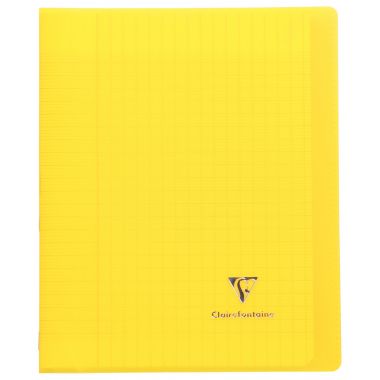 Piqûre 96 pages KOVERBOOK, format 17x22 cm, seyès 90g, couverture polypropylène jaune