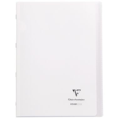 Piqûre 96 pages KOVERBOOK, format A4, seyès 90g, couverture polypropylène incolore