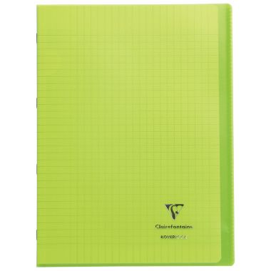 Piqûre 96 pages KOVERBOOK, format A4, seyès 90g, couverture polypropylène vert