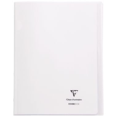 Piqûre 96 pages KOVERBOOK, format 24x32 cm, seyès 90g, couverture polypropylène incolore