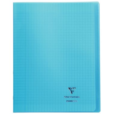 Piqûre 96 pages KOVERBOOK, format 24x32 cm, seyès 90g, couverture polypropylène bleu