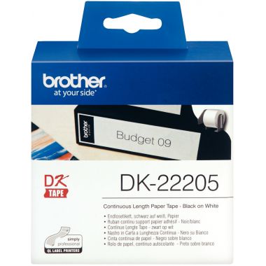 Ruban continu support papier adhésif 62 mm x 30,48 mm noir et blanc