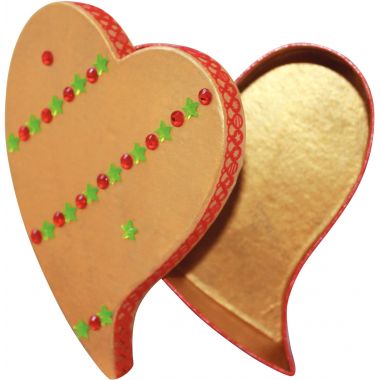 Lot de 10 boites coeur fantaisie en carton