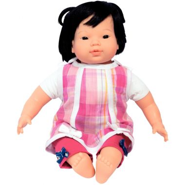 Poupon fille asiatique avec cheveux corps tissu 40 cm