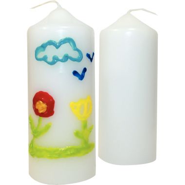 Lot de 12 bougies blanches, hauteur 10 cm, diamètre 4 cm