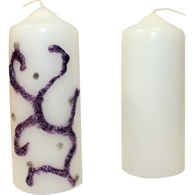 Lot de 12 bougies blanches, hauteur 10 cm, diamètre 4 cm