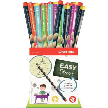 Godet de 36 crayons Easygraph 30 droitiers + 6 gauchers