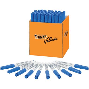 Pack de 50 feutres Velleda 1741 pointe moyenne bleus dont 3 gratuits
