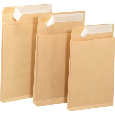 La Couronne - Paquet de 50 pochettes kraft armé 229x324mm 130g soufflet 30mm bande siliconée - 501798