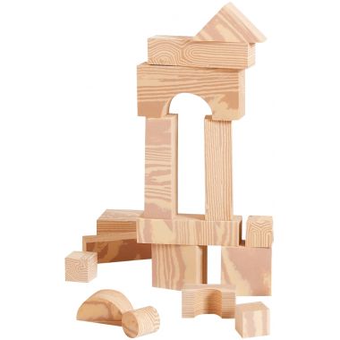 Jeu de construction imitation bois, 80 pièces