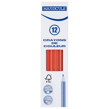 Boîte de 12 crayons de couleur Majuscule 3mm rouge