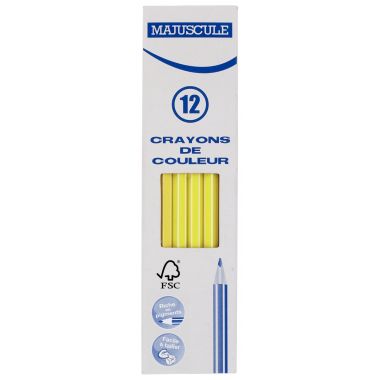 Boîte de 12 crayons de couleur Majuscule 3mm jaune